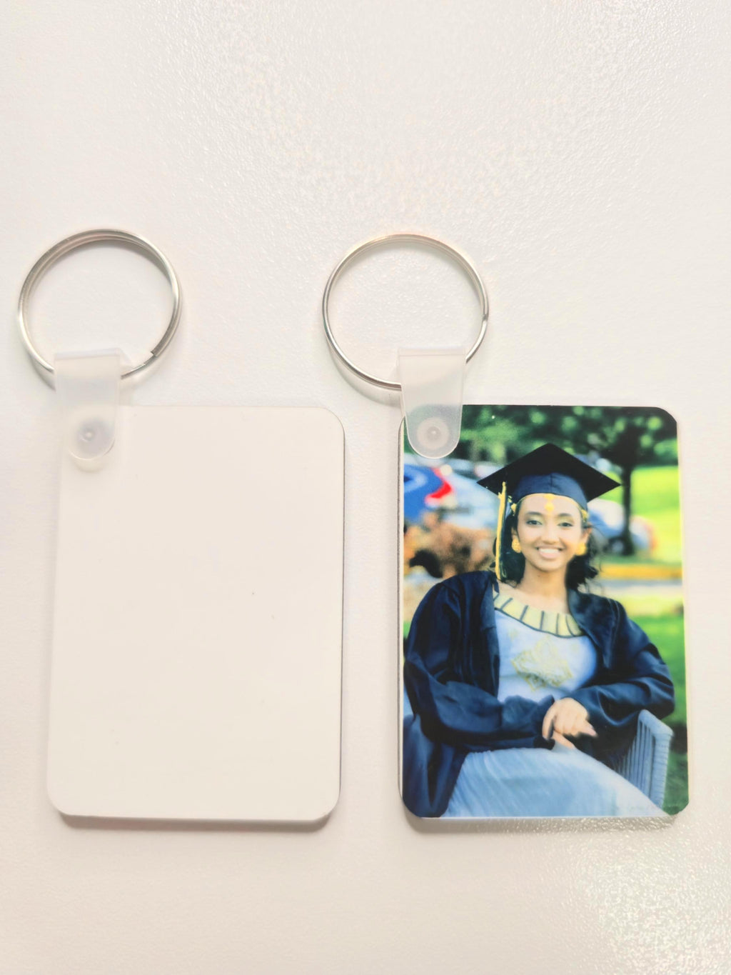 Double-Sided Custom Photo Keychain – Personalized Picture Keychain with Your Image, Family, or Pet